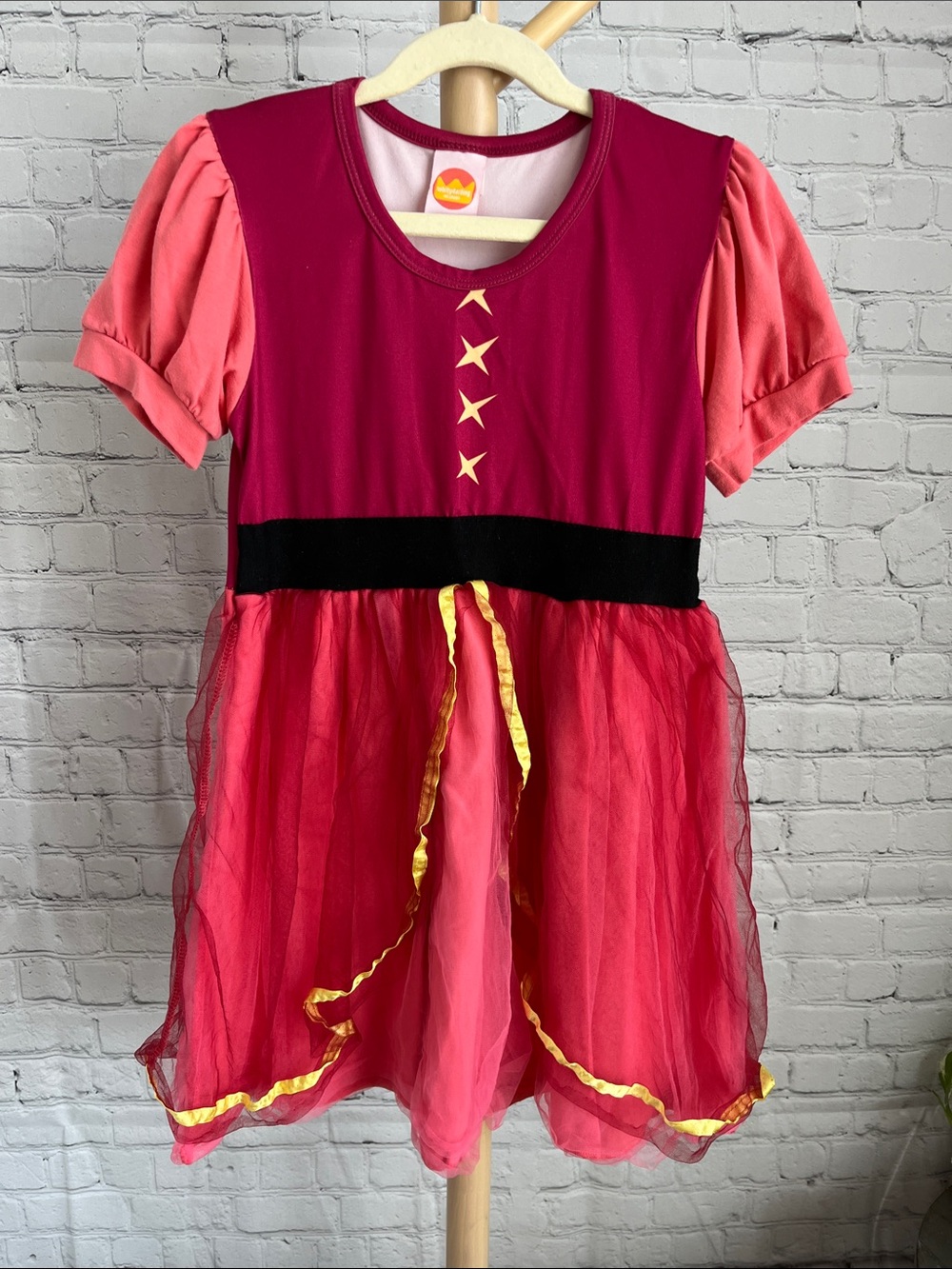 Whity Darling Pink and Coral Kids Dress with Gold Trim Hocus Pocus